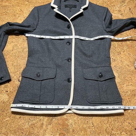 Rag & Bone 100% Wool Uni Blazer In Charcoal Gray Sz 4 - Picture 11 of 14
